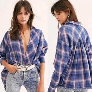 Free People We The Free Seeking Starlight Plaid Button Up Shirt
